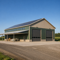 Entrepôt de stockage d'engrais et de semences agricoles, bâtiment préfabriqué en structure métallique avec toit solaire