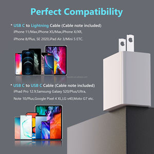 20W Chargeur USB-C Type-c Téléphone Adaptateur Universel AC PD USB-C Alimentation pour Téléphone Portable Banque D'alimentation 5V/3A Sortie - Product Image 5