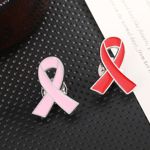 <b>Red</b> And Purple Ribbon Brooch Pin 20mm Commemorative Gift Accessory For Clothing - Product Image 2