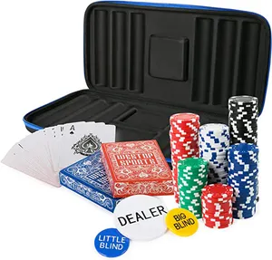 易携带热卖OEM设计空盒eva硬300pcs杰顿扑克赌场铝芯片盒