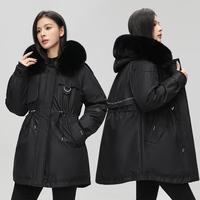 2025 hiver imperméable et coupe-vent femme courte à capuche Parker doudoune avec col en fourrure pour les jours froids