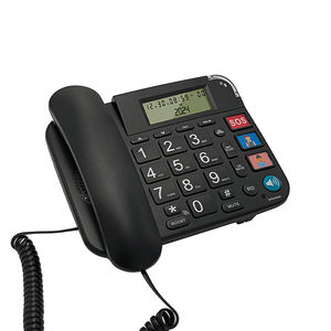 Telepon darat multifungsi berkabel untuk kantor, rumah, Hotel, kualitas tinggi dengan tombol besar penyetel foto dan lampu latar Amplifier - Product Image 2