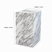 Table d'appoint en pierre naturelle sur mesure, socle moderne en marbre blanc Arabescato, présentoir cube minimaliste, écologique pour la maison
