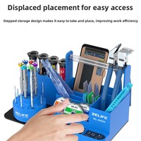Boîte de rangement pour tournevis de téléphone portable RL-001H, organiseur d'accessoires, support de rangement multifonctionnel rotatif en plastique 60L