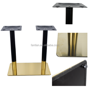 凡天201不锈钢钛和黑色矩形双柱餐桌底座，用于餐厅/酒店餐桌 - Product Image 5