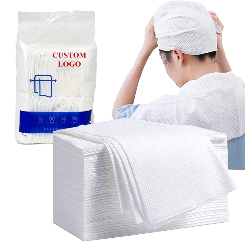 Disposable Hair Towel Bulk For Household Cotton Hair Tissue For Spa Beauty Salon Water Absorbent Quick Dry Disposable Hair Towel