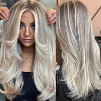 13x6 Perruque de cheveux humains blond cendré Highlight Lace Front Perruques de cheveux humains droits de couleur brun cendré pour femmes Cheveux brésiliens