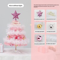 45-60cm Tisch-Mini-Weihnachtsbaum mit warmweißen LED-Lichtern & Sternspitze für Weihnachtsdekoration zu Hause