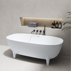 Roewe résine composite fonte pierre surface solide <span class=keywords><strong>baignoire</strong></span> hôtel salle de bain autoportant bain à remous artificiel <span class=keywords><strong>baignoire</strong></span> en marbre - Product Image 2