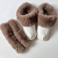 Vente en gros de semelles intérieures en fourrure pelucheuse chaudes couvre-chaussures doublure en peluche longue détachable lavable pantoufles sabots en peluche pour enfant femme homme