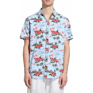 Camisa Hawaiana Damipow para Hombre, con Cuello Alto, Estampado Único, Estilo Tropical, con Botones, para Vacaciones, Cruceros, Hawái, Ropa de Verano - Product Image 1