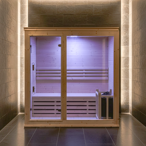 Sauna <span class=keywords><strong>de</strong></span> Vapor Interior <span class=keywords><strong>de</strong></span> Madera <span class=keywords><strong>de</strong></span> Abeto con Puertas <span class=keywords><strong>de</strong></span> Vidrio, Spa <span class=keywords><strong>en</strong></span> Casa para 2-4 Personas, <span class=keywords><strong>Precio</strong></span> <span class=keywords><strong>de</strong></span> Fábrica - Product Image 3