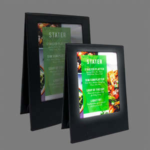 Support de menu lumineux numérique portable de style tablette pour fabricants, menus recto-verso, support de menu éclairé A5 A6 - Product Image 2