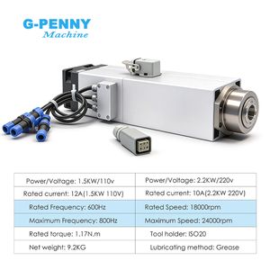 แกนมอเตอร์ G-Penny <span class=keywords><strong>1</strong></span>.5KW/2.2kw ISO20 ATC แบบเปลี่ยนหัวเครื่องมืออัตโนมัติ 220v ระบายความร้อนด้วยอากาศ แทนแบบ 2.2kw ATC GDZ สำหรับงานไม้ - Product Image 2