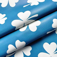 Tissu en cuir PU imprimé feuilles sans PFAS, tricoté doux et élastique pour vestes, manteaux, jupes, costumes, vêtements – Vente en gros