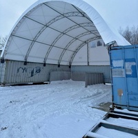 Tente de stockage maritime en PVC à double treillis 40' x 38' avec panneaux de mur arrière pour entrepôt de stockage de sel
