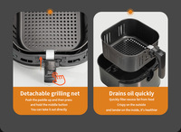 Friteuse à air de grande capacité 15L pour usage domestique, avec deux tubes chauffants supérieurs et inférieurs, deux paniers de friture, four électrique multifonctionnel intelligent