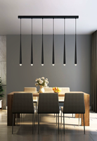 Lustre LED conique à tuyau droit pour hôtels et restaurants pour éclairage Pendentif linéaire moderne or et noir