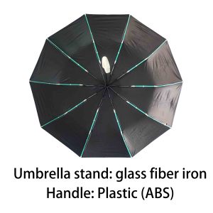 Parapluie pliable personnalisé en usine 10k3 avec logo, poignée à boucle et crochet portable, verrouillage automatique, parapluie UV pour la pluie - Product Image 4