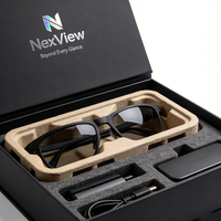 Boîte à lunettes intelligente en carton ondulé durable, emballage robuste avec insert pour ranger les lunettes et le chargeur pour un transport sécurisé
