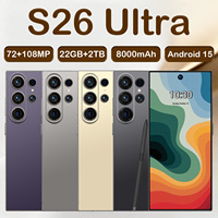 Smartphone S26Ultra de Alta Calidad con Doble Tarjeta SIM, Reconocimiento Facial y de Huella Dactilar, Deca Core, Android 15, Versión Global, 4G/5G LTE CDMA