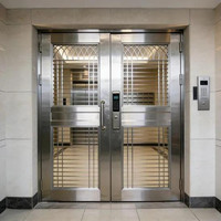 Porte de sécurité moderne à double battant avec panneau en acier durable, taille personnalisée, fabrication OEM