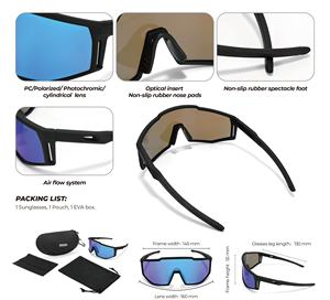 نظارات شمسية رياضية ماركة مخصصة نظارات كبيرة الحجم مستقطبة الموضة العصرية لركوب الدراجات والركض للنساء والرجال - Product Image 2