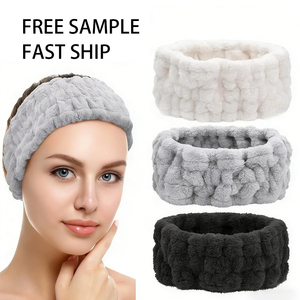 Bandeau ovale en microfibre élastique avec logo personnalisé pour spa, maquillage, yoga, sport, douche et brossage des cheveux - Product Image 1
