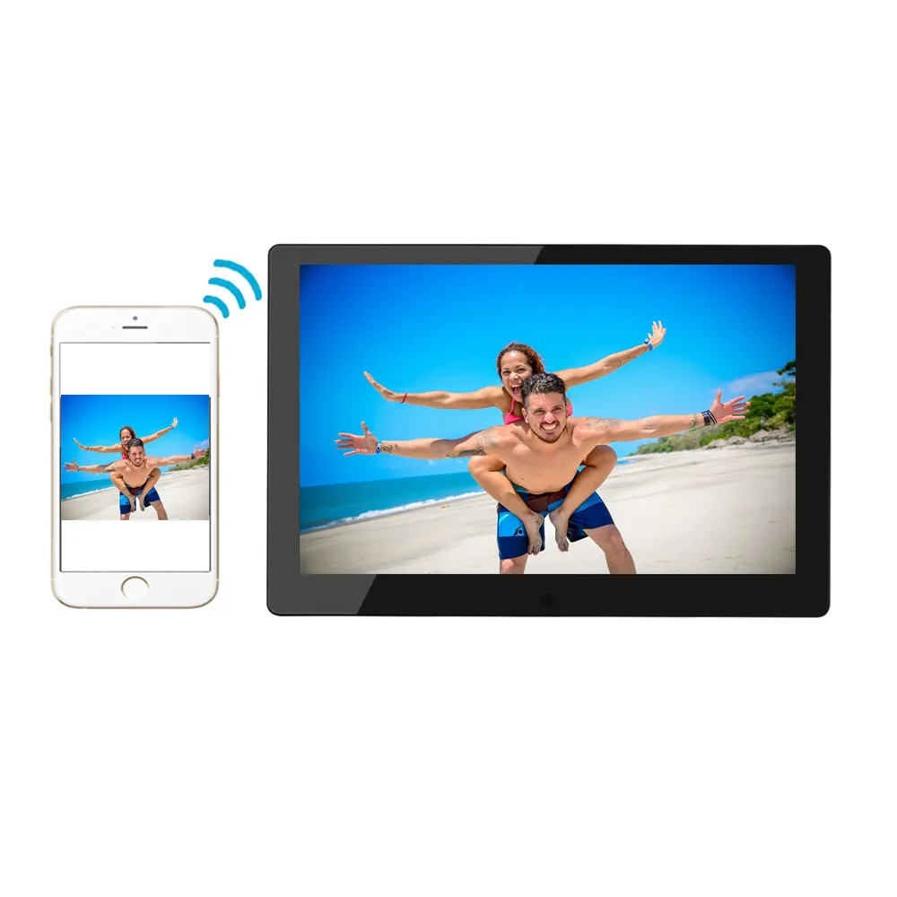 10 Inch WiFi cloud Digital Picture Frame with 16GB Storage 1920x1080P Share Pictures via frameo App