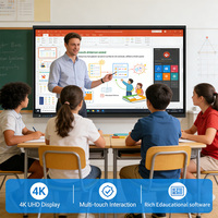 Tableau blanc interactif numérique intelligent multi-touch 4K de 55, 75, 85 et 110 pouces pour l'éducation, les entreprises et la formation, écran plat interactif