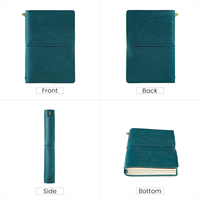 DUJIANG Cuaderno Portátil Retro con Cubierta de Cuero Vacuno de Primera Capa, Diario de Viaje Nostálgico, Carpeta Multifuncional de Hojas Sueltas
