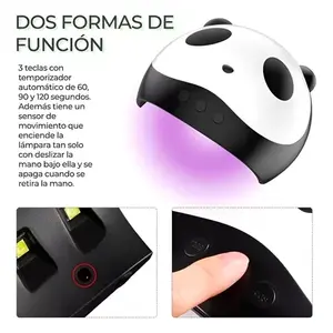 Lámpara Secadora de Uñas UV con Forma de Panda con 8 LED, Equipo Eléctrico de 18W para Manos y Uñas, Función de Temporizador, Plástico - Product Image 4