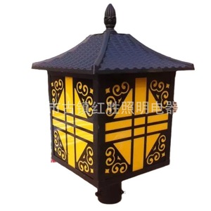 Modern Chinese Outdoor Led <b>Pillar</b> <b>Light</b> Iron Body E27 Base Semi Flush Mount For Garden Villa Gate Lighting - Product Image 5