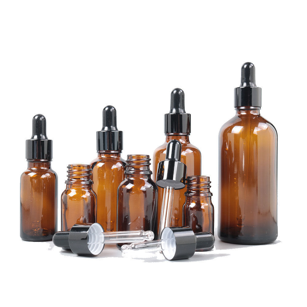 wholesale screw plastic cap green essential oil glass bottles with dropper