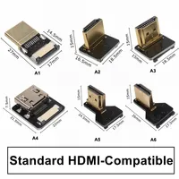 Adaptador Micro Mini HDMI de 90 Grados, Cable Plano FPC de 5cm-80cm para HDTV con Conector de 20 Pines, Electrónica de Consumo FPV