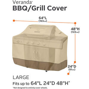 Portble Easy Store Home Use BBQ Grill Protective Cover Outdoor <b>Beige</b> Rainproof Dustproof Fabric Cover with <b>Storage</b> Bag <b>Boxed</b> - Product Image 2