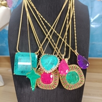 Joyería personalizada Paraiba colgante en forma de corazón Brasil cristal fusión verde colores circón collar recién llegado