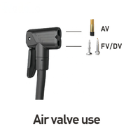 Pompe à pied VTT Worldcycle D004 Mini 1-Way avec manomètre 160 PSI, cylindre en acier haute pression, gonfleur de pneus de vélo, base en plastique, valve Presta