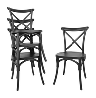 Nordic Plasticas Chaise de salle à manger blanche ergonomique moderne dos croisé PP stockage empilable maison hôtel Hall fait PC Durable