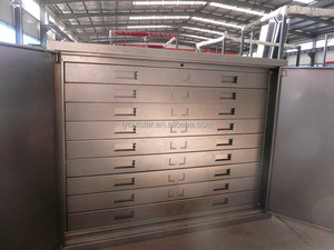 Armoire métallique de rangement pour plans d'ingénierie et cartes, avec tiroirs métalliques à structure KD et serrures pour armoires métalliques - Product Image 2