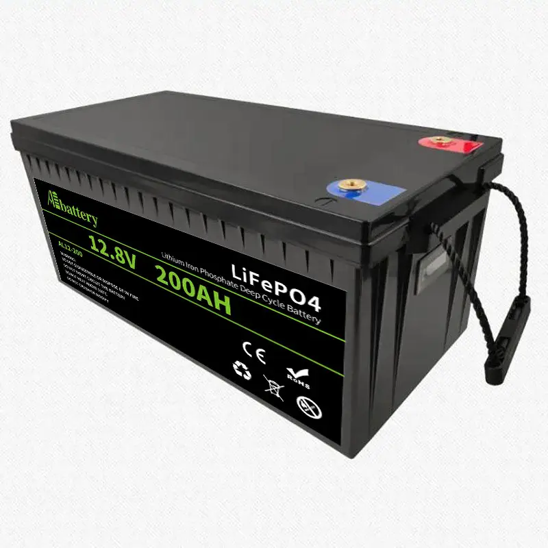 Batterie au lithium 12v 200ah 6500 cycles 12.8v 200ah 100ah 300ah 400ah aux États-Unis Royaume-Uni Batterie solaire Lifepo4