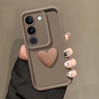 Coque de téléphone 3D en forme de cœur, design populaire, pour Galaxy S24 ultra S23 Plus A54 A53 A52 A51, texture givrée, antichoc, protection mobile