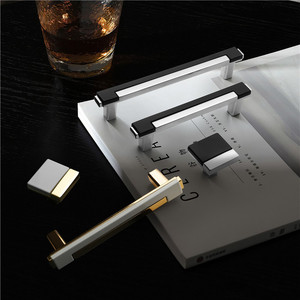 Maniglia per Mobili in Lega di Zinco Bicolore Stile Lusso Argento Oro Nero - Product Image 5