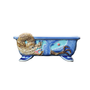 Maceta de Cerámica Rectangular para Bonsái, Pintada con Dragones, Esmalte Craquelado, Resistente a Altas Temperaturas, Maceta Creativa - Product Image 5