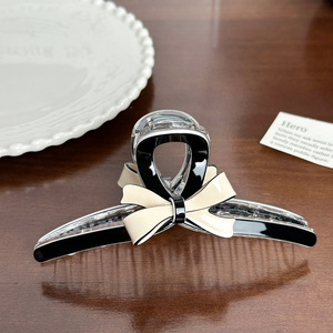 Wholesale Bow Acetate Luxury Hair Decoration Claw <strong>Clips</strong> 11cm 8cm Black White for Women Girls - Product Image 6