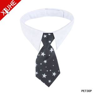 Venta al por mayor, accesorios económicos para perros, corbatas para perros con estampado de estrellas blancas 100% poliéster - Product Image 4