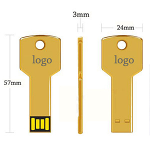 Memoria USB de Metal de alta calidad con logotipo de impresión personalizada, Pendrive en forma de llave, unidad <span class=keywords><strong>Flash</strong></span> USB con soporte - Product Image 4
