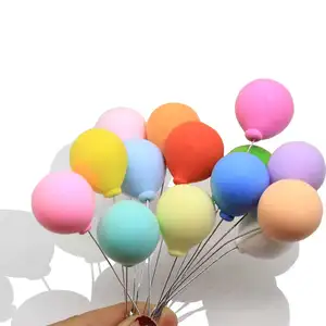 Colorful Clay Balloon Cake Topper Wedding Ball Cake Topper Flags Birthday Party Baby Shower Favor Dessert Decoration