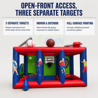 Jeu de défi sportif gonflable directement de l'usine avec des zones de baseball, de basketball et de fléchettes pour les événements et le plaisir familial