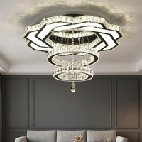 Lustre de plafond moderne de luxe en cristal K9 à LED, luminaire de plafond en forme de fleur pour la maison, luminaires suspendus